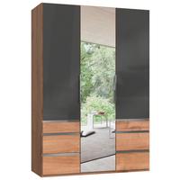 Drehtürenschrank 150cm Level, Eiche Dekor/Grau - Eichefarben/Grau, MODERN, Glas/Holzwerkstoff (150/216/58cm) - MID.YOU