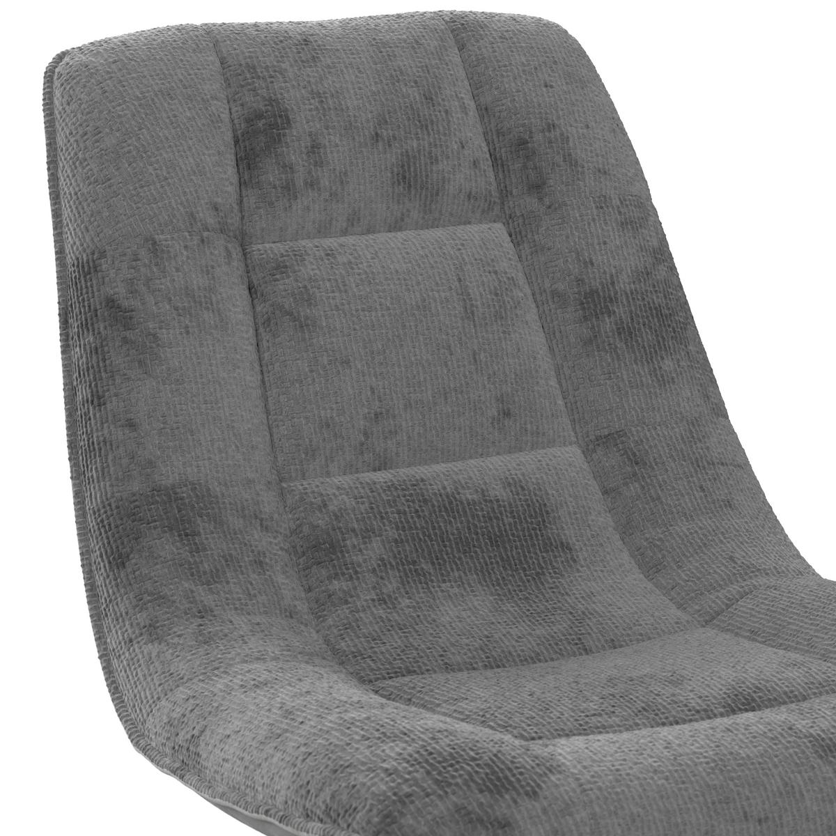 Relaxsessel Sofia Chenille grau, B: 77 cm - Schwarz/Grau, MODERN, Textil/Metall (77/88/94cm)