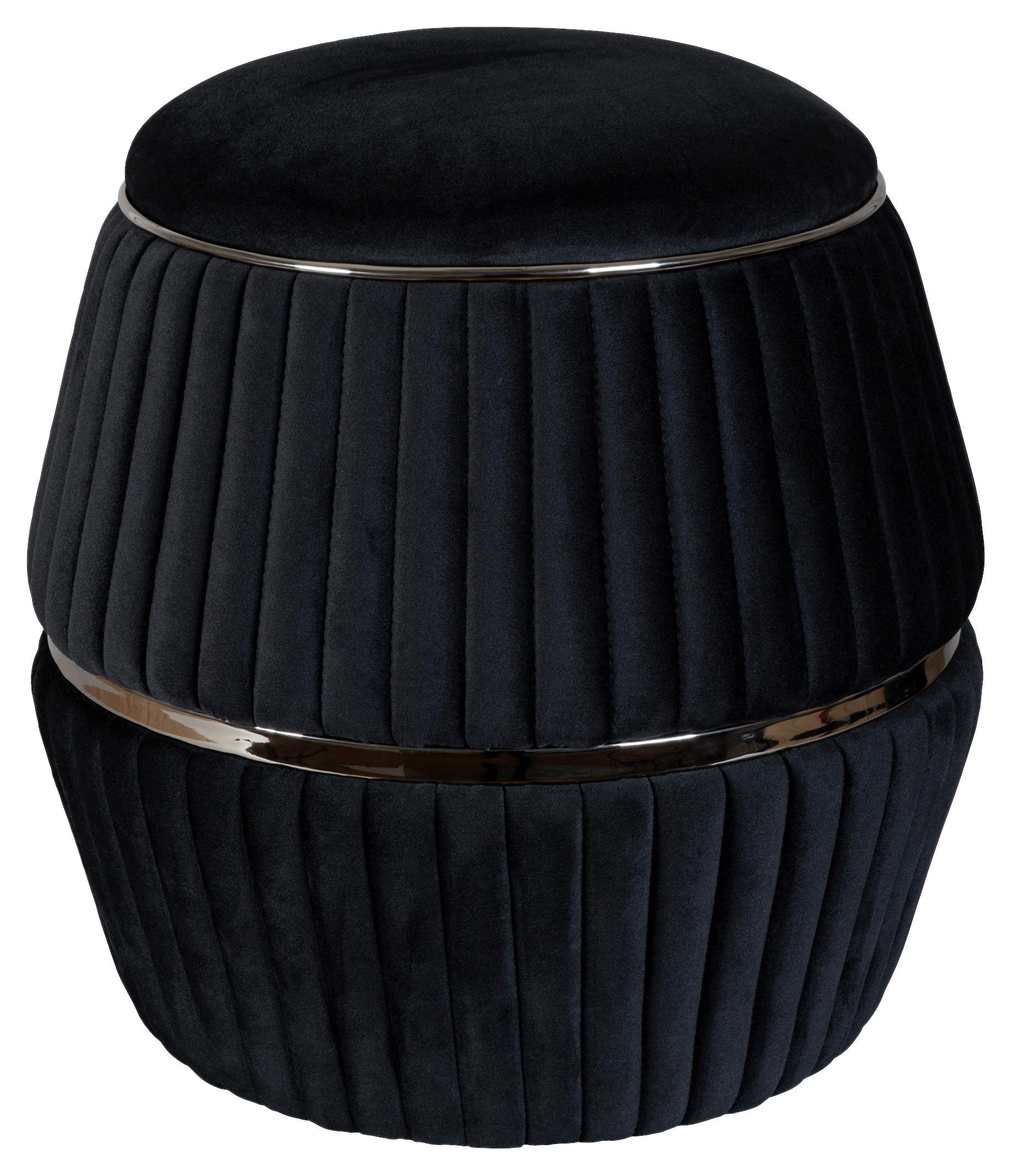 Hocker Doric 225 Schwarz D: 51,5 Cm - Graphitfarben/Schwarz, Design, Textil (51,5/53cm) - Kayoom