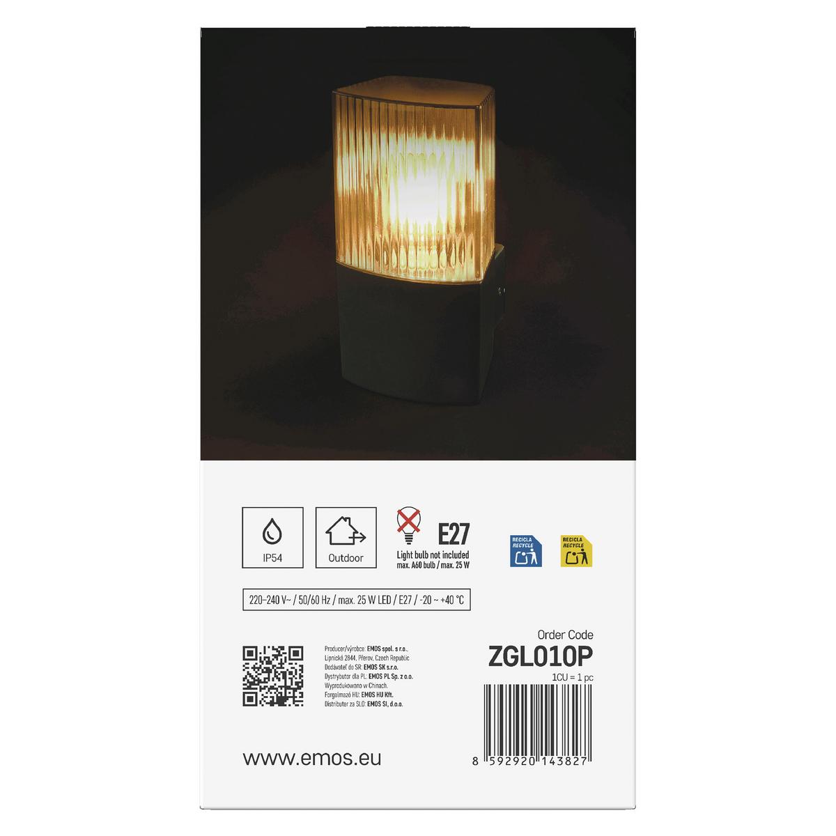 VONKAJŠIE LED SVIETIDLO LANA - antracitová, Modern, kov/plast