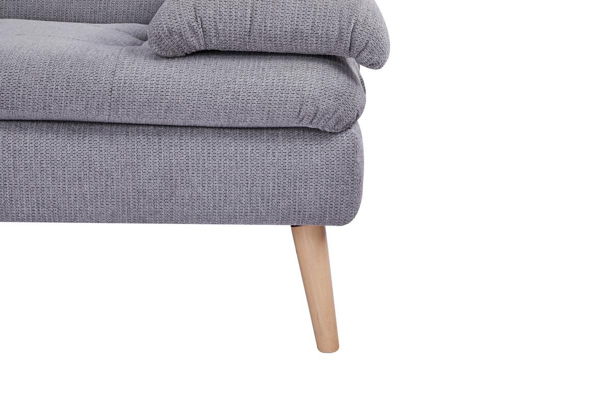 Schlafsofa Armano Grau B: 190 Cm - Naturfarben/Grau, Basics, Holz/Textil (190/83/87cm) - P & B