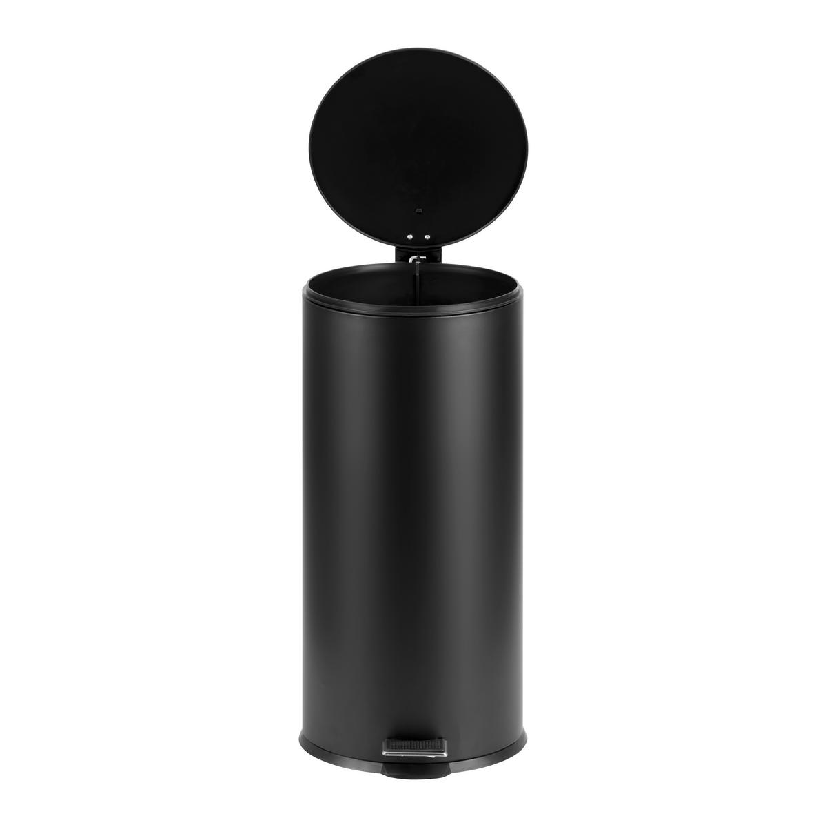 Koš s nášlapným pedálem černá 30L - černá, Moderní, kov/plast (29,5/63,5cm) - Mömax