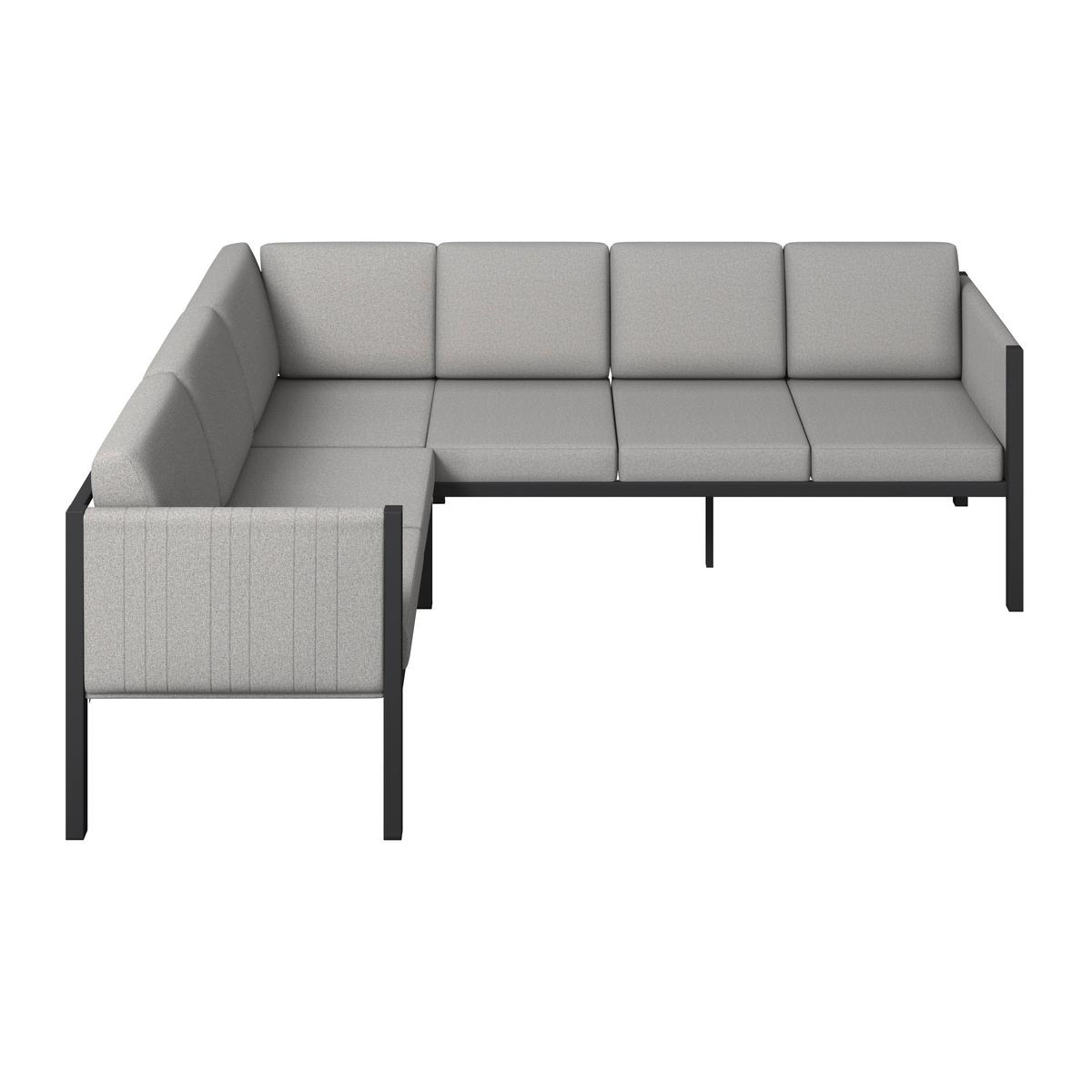 Loungegarnitur Peru - Dunkelgrau/Hellgrau, MODERN, Glas/Textil (187/241,5cm) - Beldano