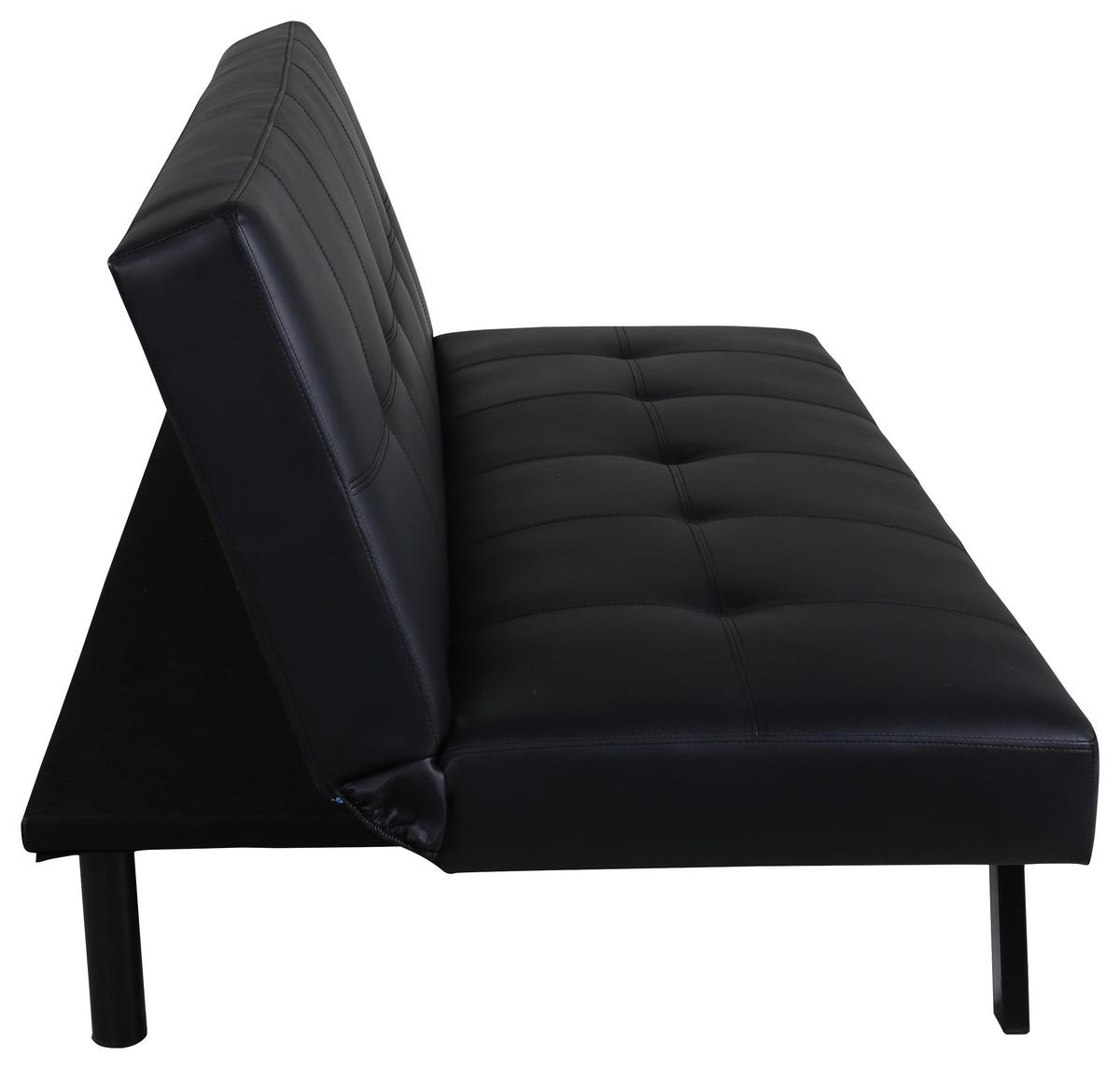Schlafsofa Bodil - Schwarz, Design, Textil/Metall (180/80/55cm) - Livetastic