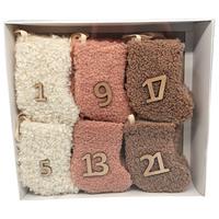Advetný kalendár SOCKS - ružová/tmavoružová, Konventionell, textil - Mömax