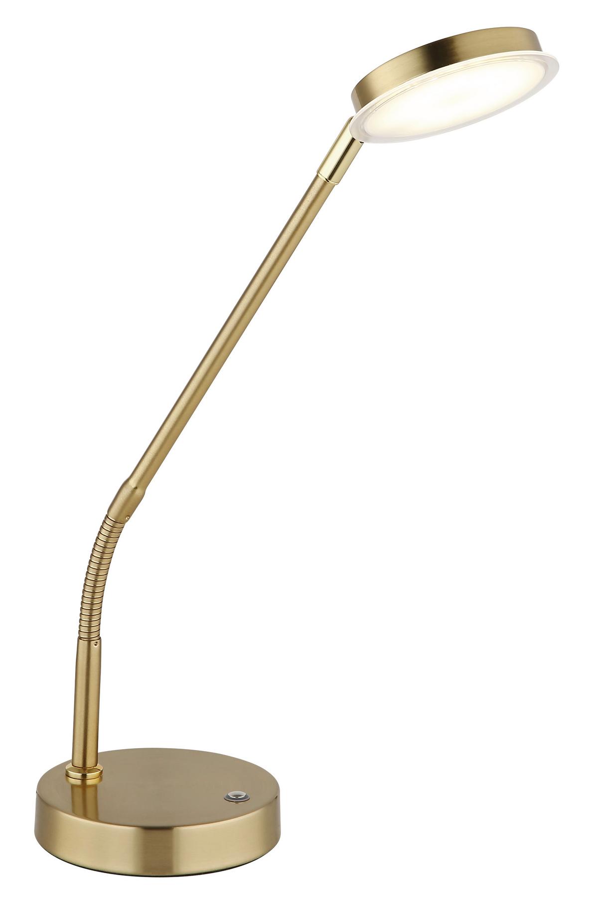 Led-tischleuchte Touchdimmer - Klar/Messingfarben, Design, Kunststoff/Metall (43/13/53,5cm) - Globo