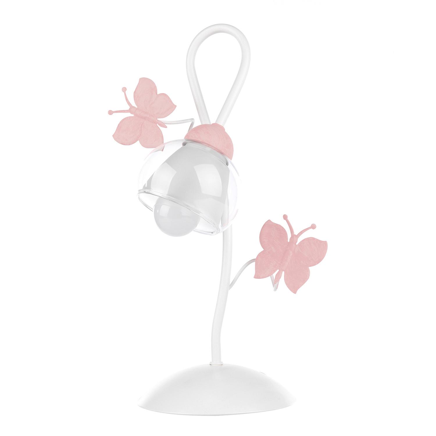 KINDERTISCHLEUCHTE 4924/L - Pink/Weiß, Basics, Glas/Metall (16/16/37cm)