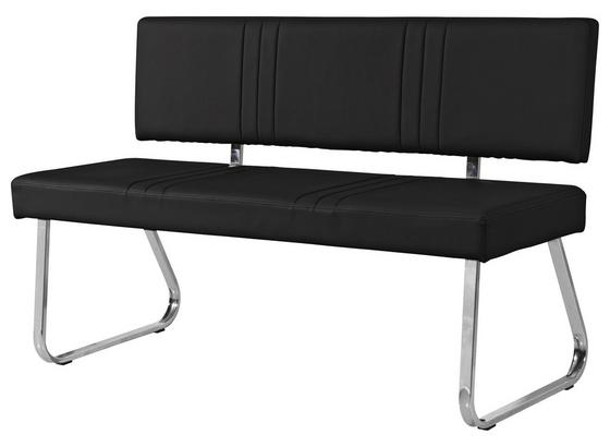 Sitzbank Berlin II - Chromfarben/Schwarz, KONVENTIONELL, Textil/Metall (130/82/55cm) Sitzbank Berlin II - Chromfarben/Schwarz, KONVENTIONELL, Textil/Metall (130/82/55cm)