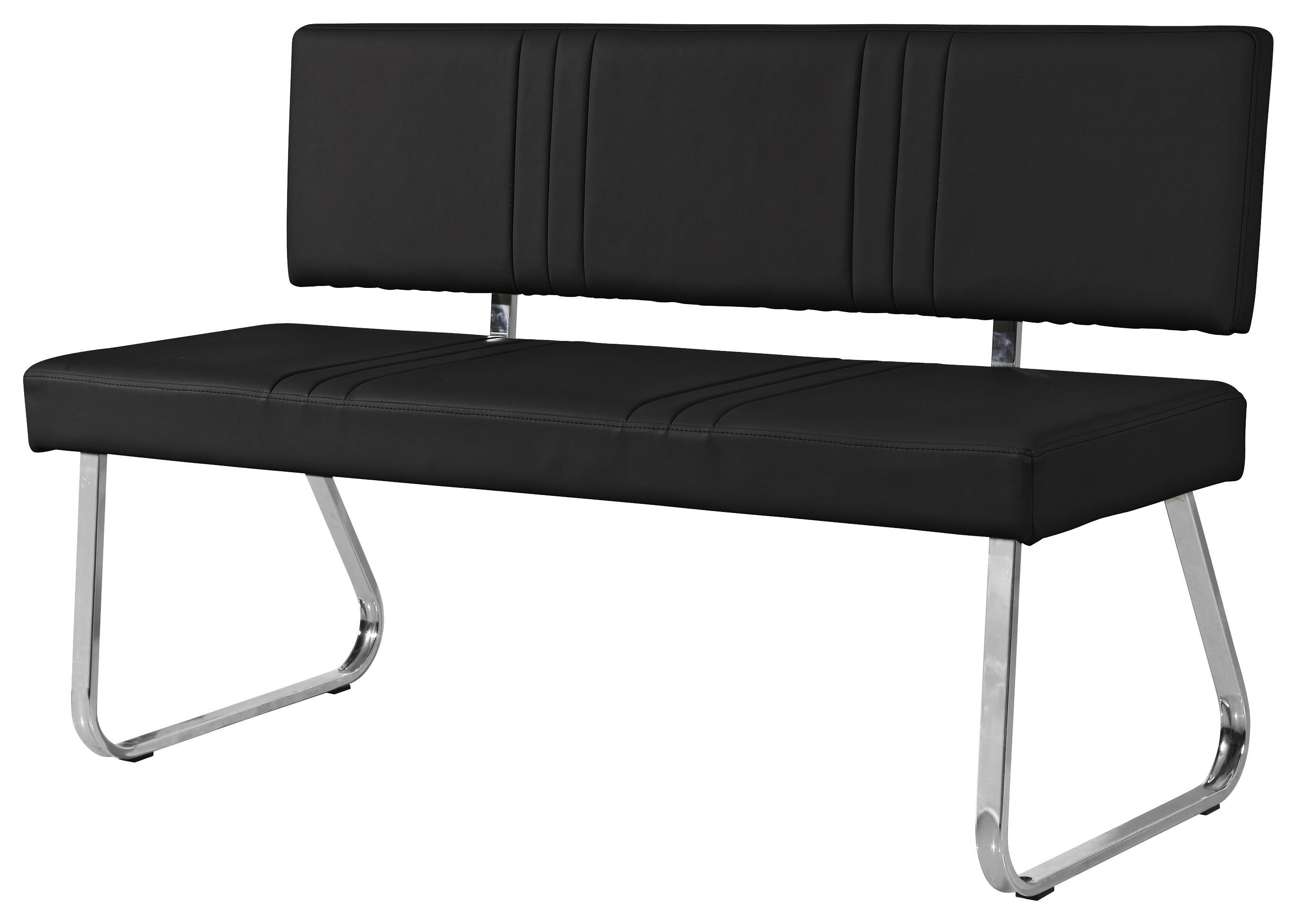 Ülőpad Berlin Ii - Króm/Fekete, konvencionális, Fém/Textil (130/82/55cm)