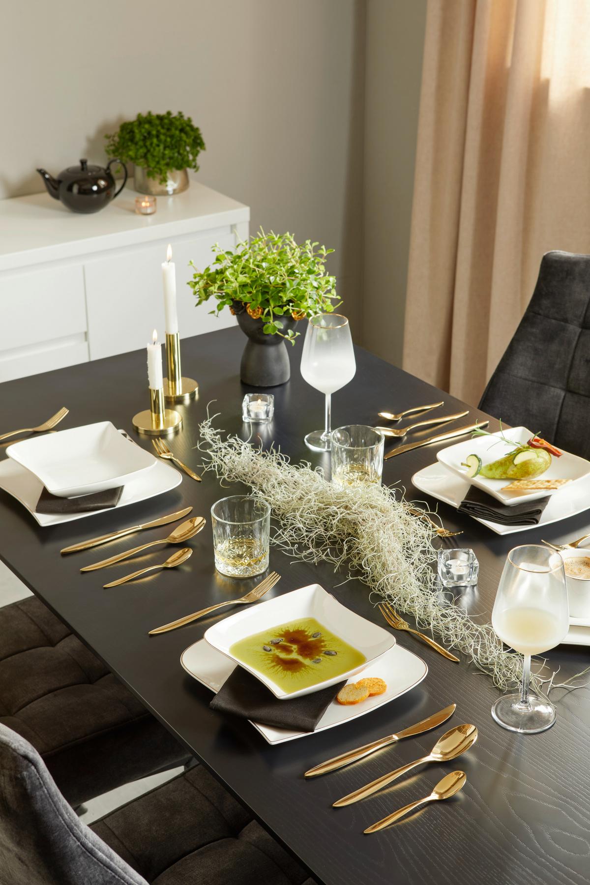 Besteckset 20-Teilig Nirmala für 4 Personen - Goldfarben, MODERN, Metall - Luca Bessoni