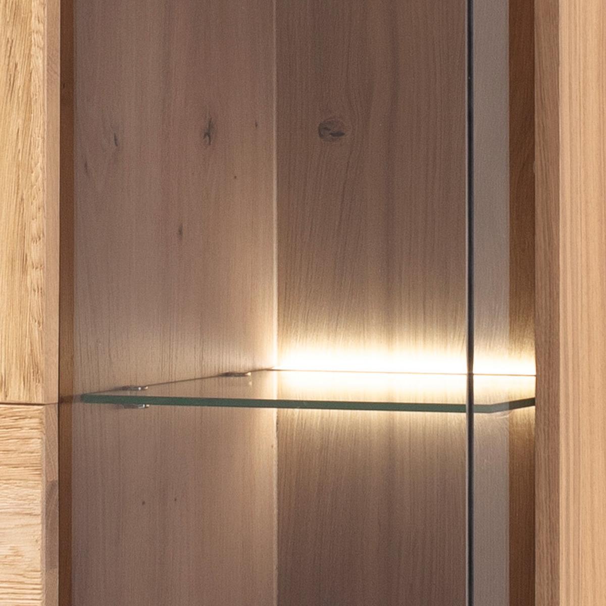 Hängevitrine Valencia B: 64 cm Anthrazit/Eiche - Eiche Bianco/Anthrazit, Design, Glas/Holz (64/119/37cm) - MID.YOU