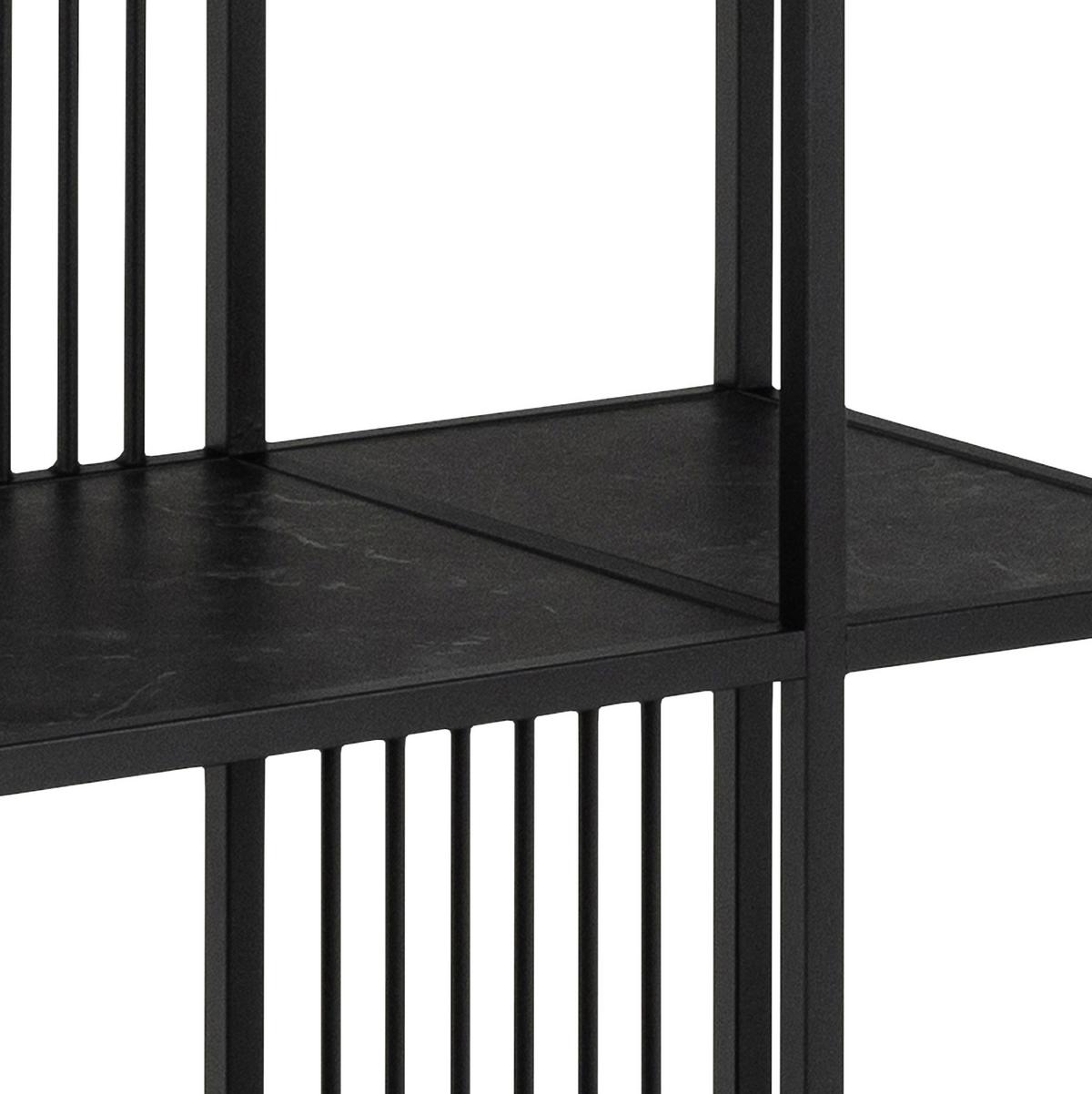 Regal Strington Schwarz Mdf B: 85 Cm - Schwarz, Design, Holzwerkstoff/Metall (85/185/35cm) - MID.YOU