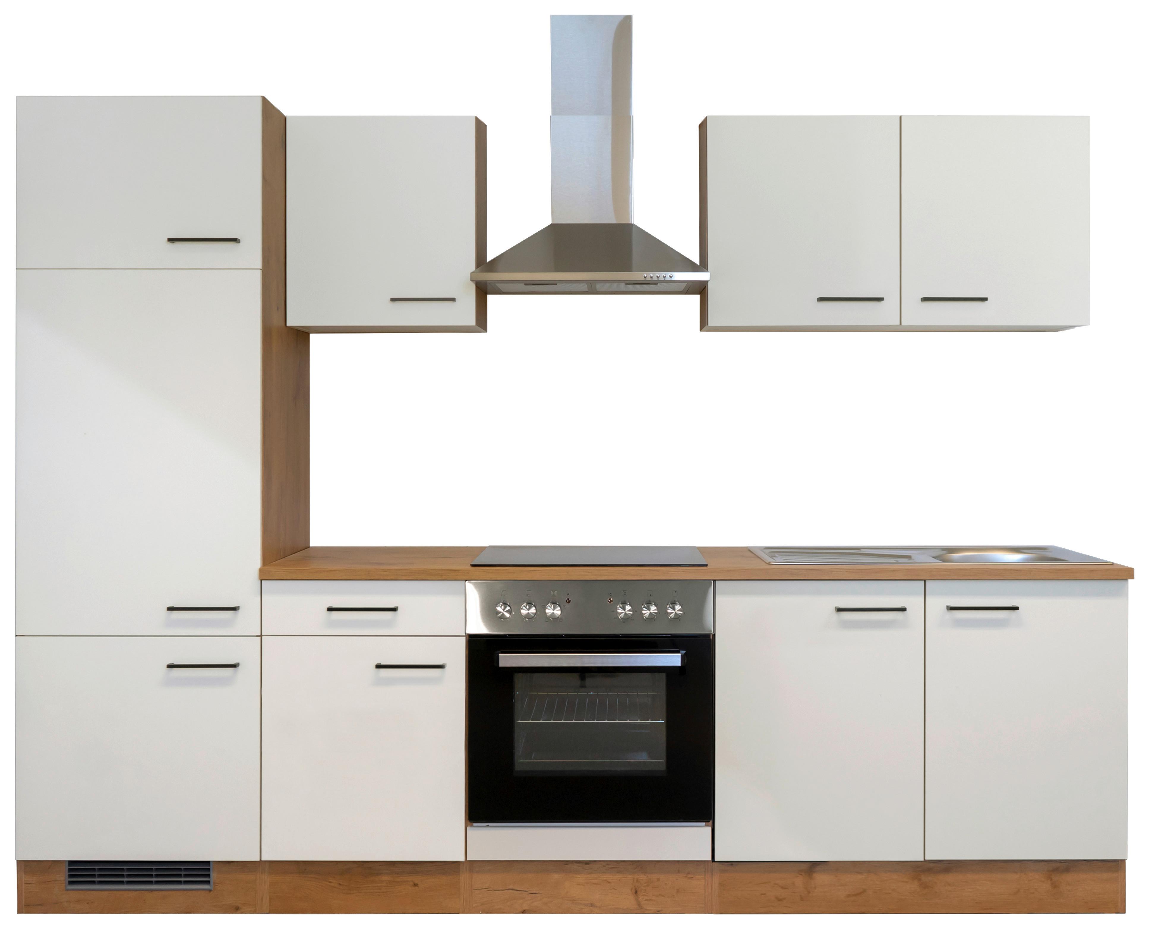 Küchenblock Avila Eiche/Magnolie B: 270 cm - Eichefarben/Magnolie, MODERN, Holzwerkstoff (270cm) - FlexWell