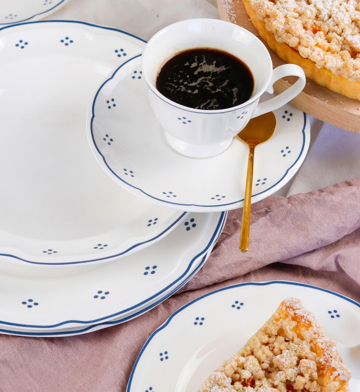 Kaffeeservice Keramik, Weiß, 18-teilig - Weiß, Basics, Keramik - Mäser