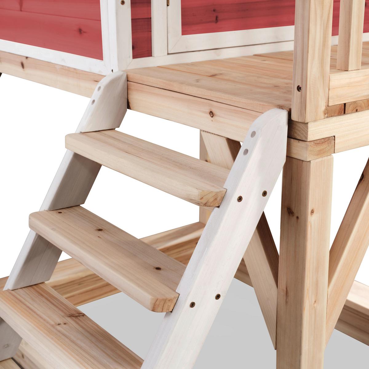 Stelzenhaus Mit Sandkiste Rot Exit Loft 500 - Limette/Rot, KONVENTIONELL, Holz (329/190/253cm) - EXIT Toys