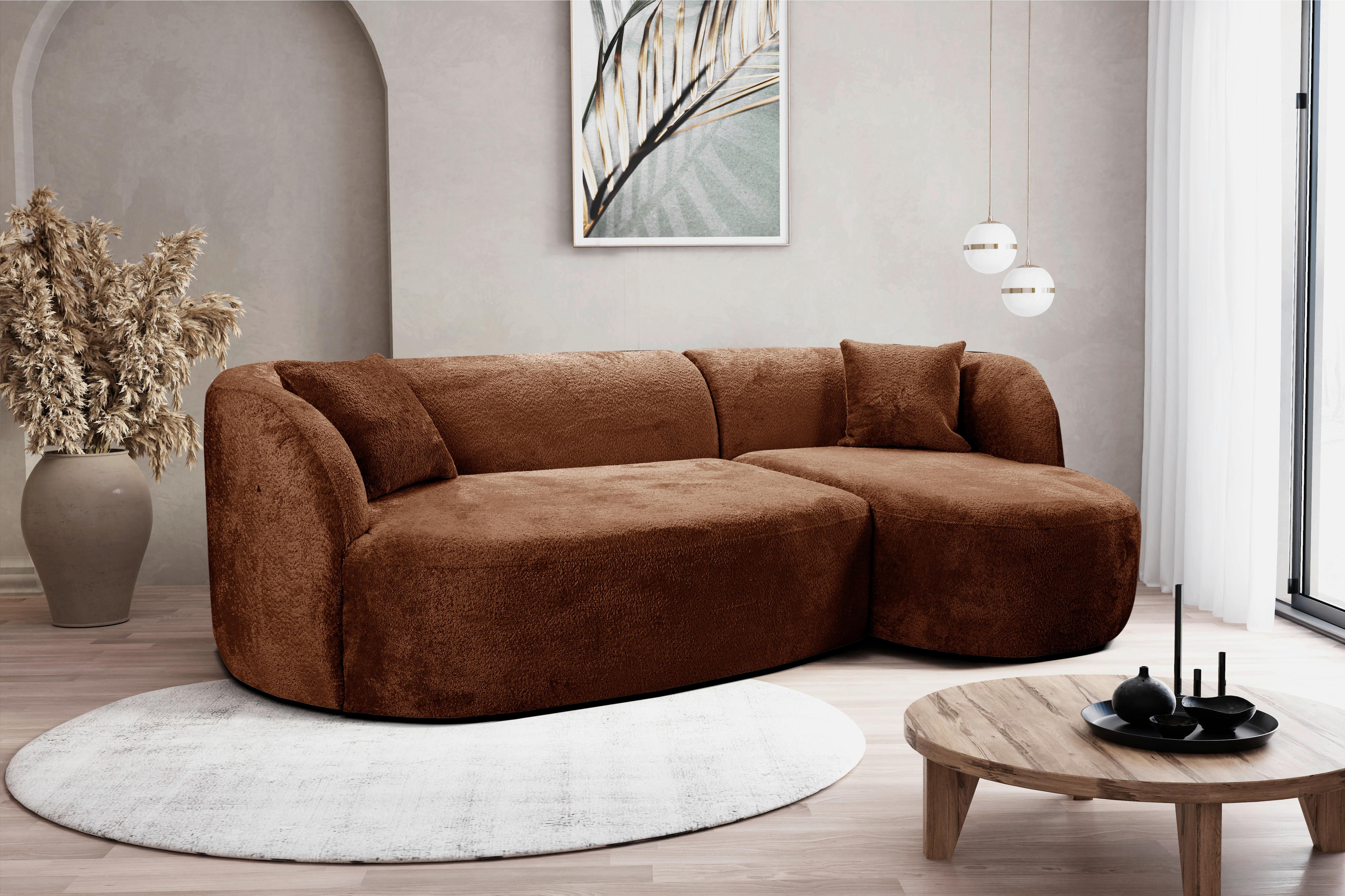 Ecksofa Flick Rostfarben/Schwarz, 264 cm - Rostfarben/Schwarz, Design, Textil (264/143cm) - MID.YOU
