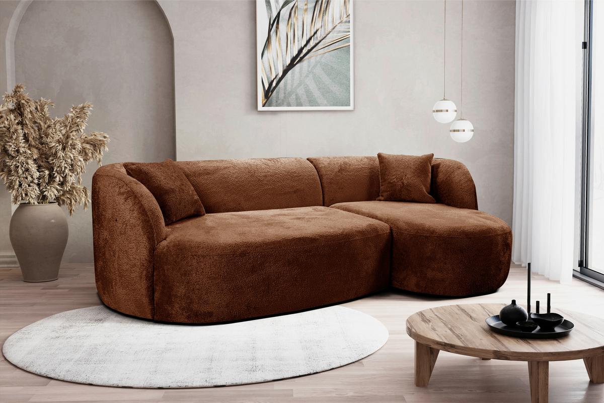 Ecksofa Flick Rostfarben/schwarz, 264 Cm - Rostfarben/Schwarz, Design, Textil (264/143cm) - MID.YOU