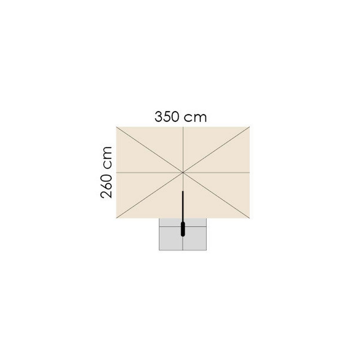 Ampelschirm Rhodos Twist Bxhxt: 322x276x260-350 Cm Naturfarben - Anthrazit/Naturfarben, Basics, Textil/Metall (322/276/350x260cm) - Schneider
