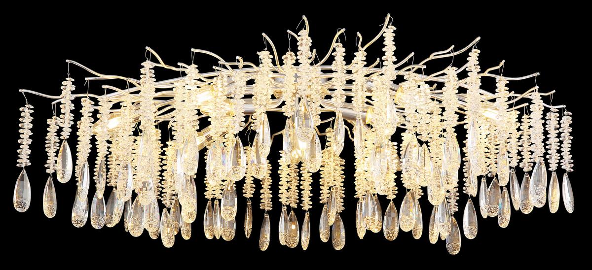 Deckenleuchte Exkl. E14, 40w - Klar/Silberfarben, Design, Glas/Metall (100/55/45cm) - Globo