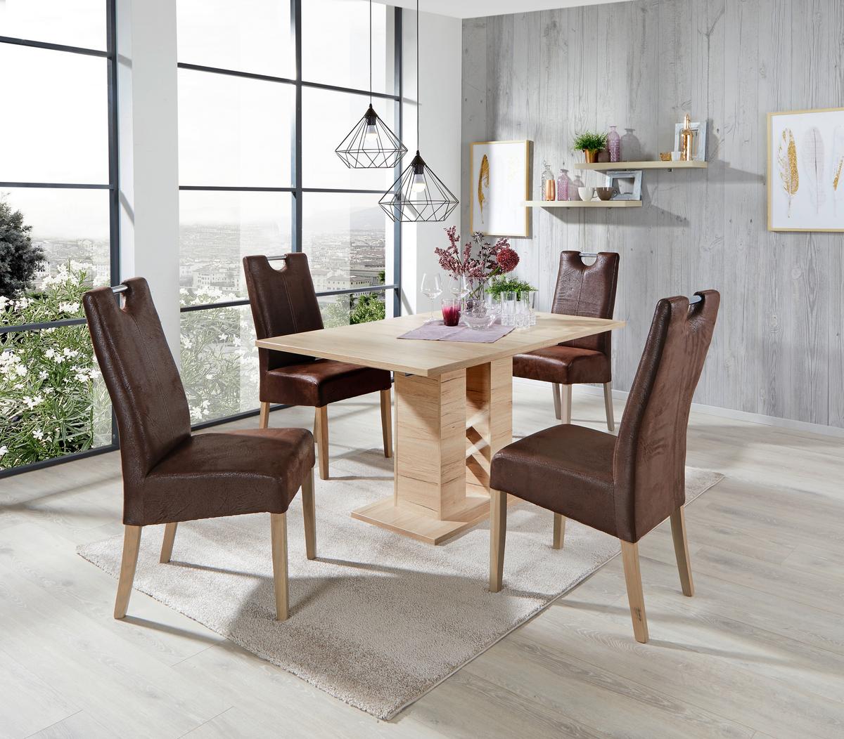 Esstisch Ausziehbar Helena 140-220x90 Cm Eiche Dekor - Eichefarben, KONVENTIONELL, Holzwerkstoff (140-220/76/90cm)