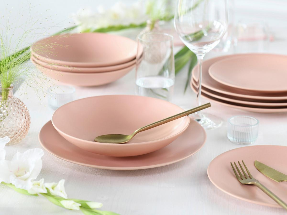 Tafelservice Soft Touch Peach Rosa 12--teilig - Rosa, Basics, Keramik - Creatable