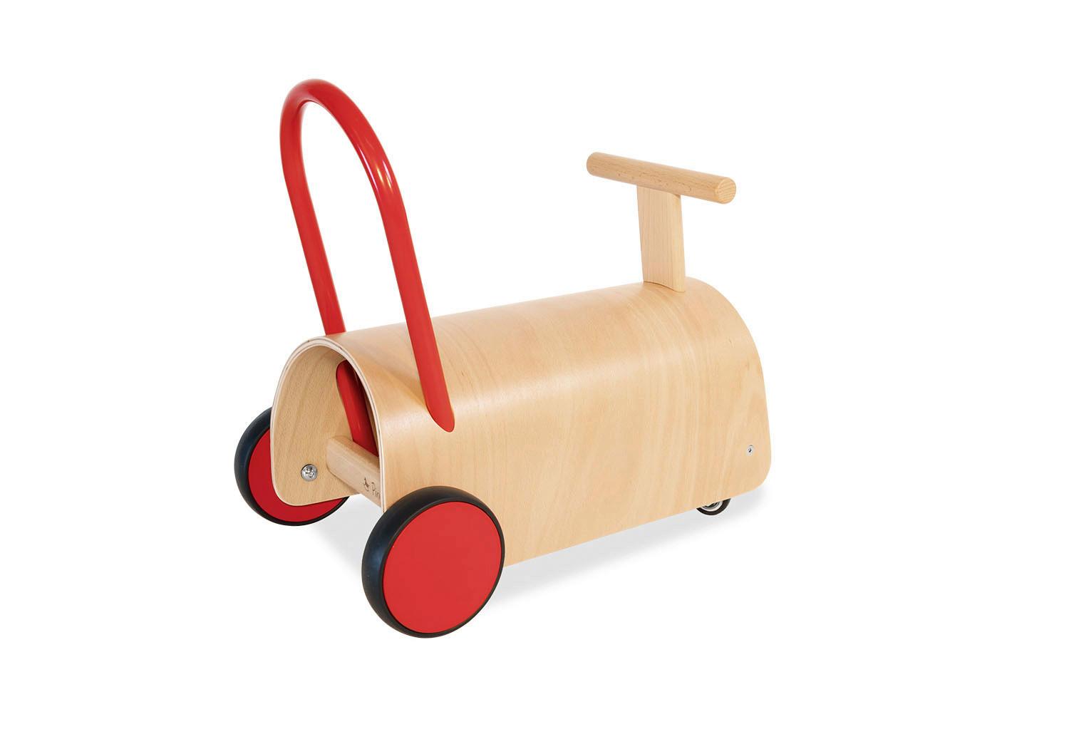 Lauflernhilfe Enzo - Rot/Naturfarben, Basics, Holz (L 47 cm/B 31 cm/H 45 cmcm) - Pinolino