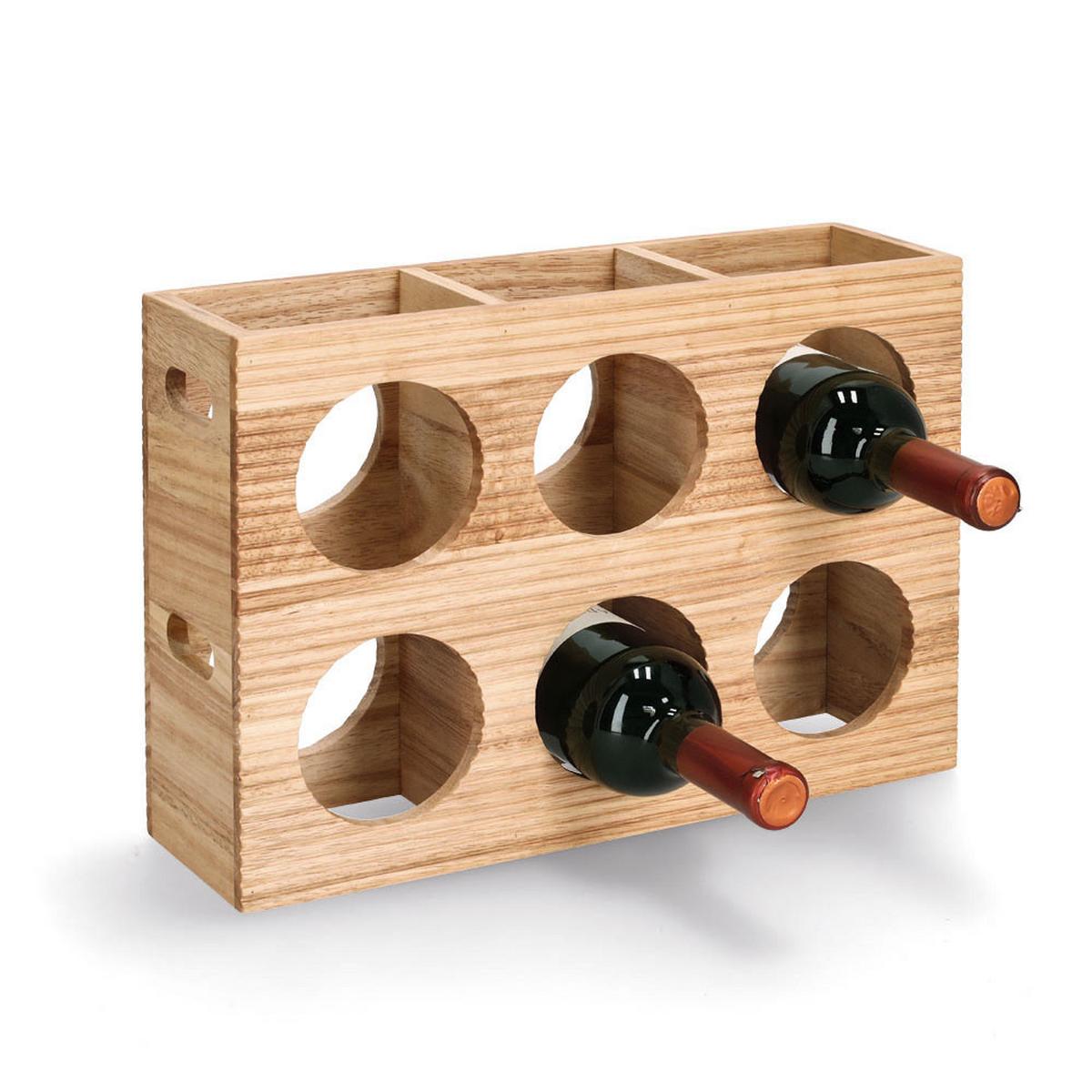 Weinregal Stripes Naturfarben B: 38 Cm - Naturfarben, Basics, Holz (38/11/27cm) - Zeller Present