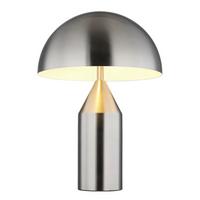 STOLNÁ LAMPA ATOMA - biela/niklová, Design, kov (28/39cm) - Globo