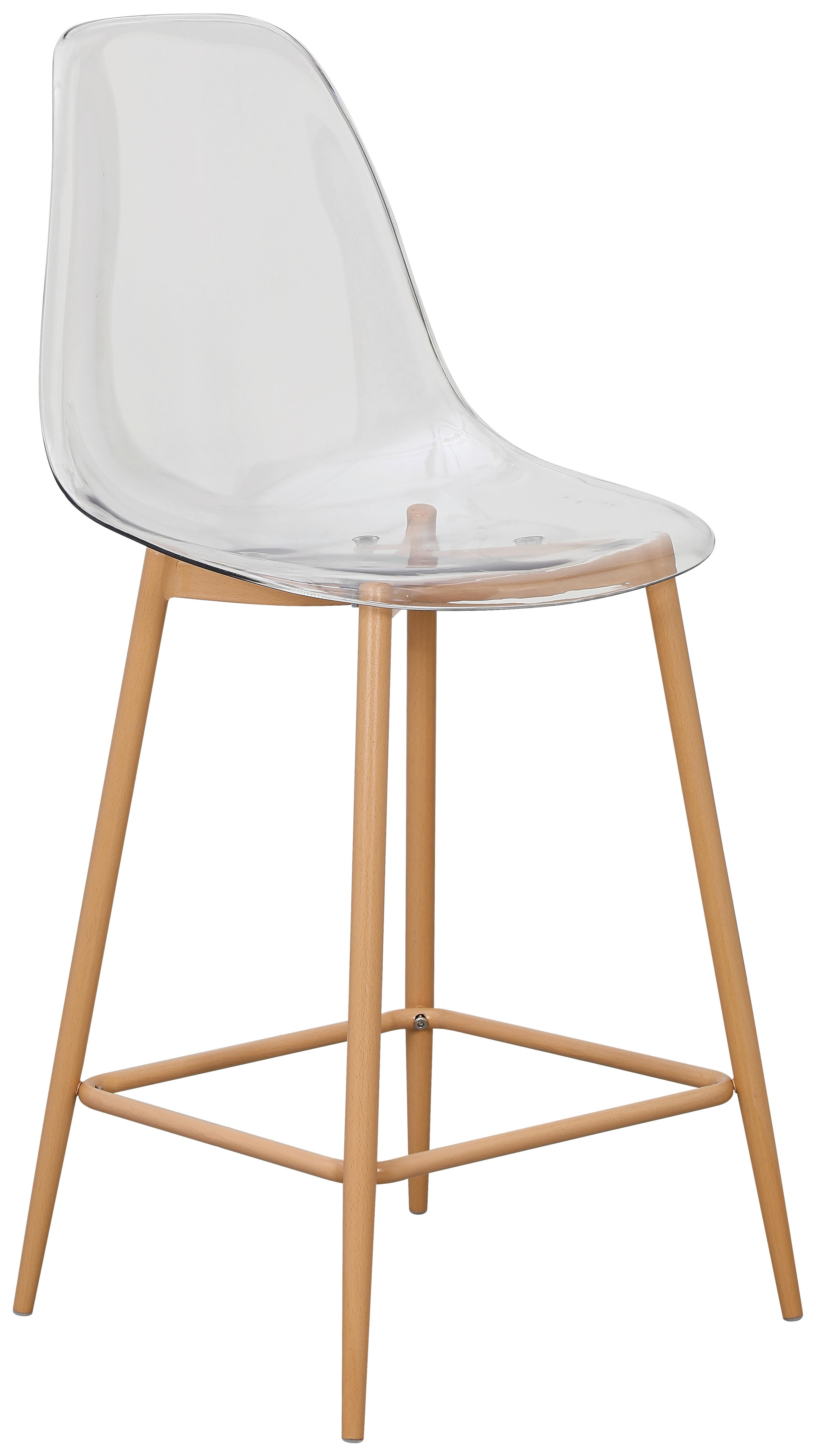 Barhocker Wilhelm Transparent - Transparent/Naturfarben, MODERN, Kunststoff/Metall (47/104/51cm) - MID.YOU