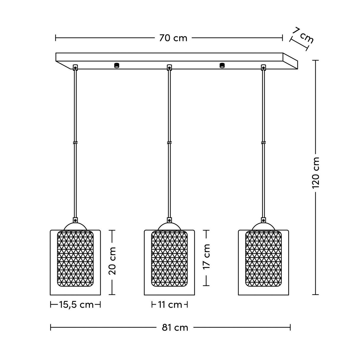 Závesné svietidlo JIRMI - čierna/zlatá, Modern, kov/sklo (81/15,5/120cm) - Premium Living