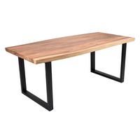 Gartentisch Tawan - Schwarz/Braun, Basics, Holz/Metall (200/100/76cm) - Gardenson