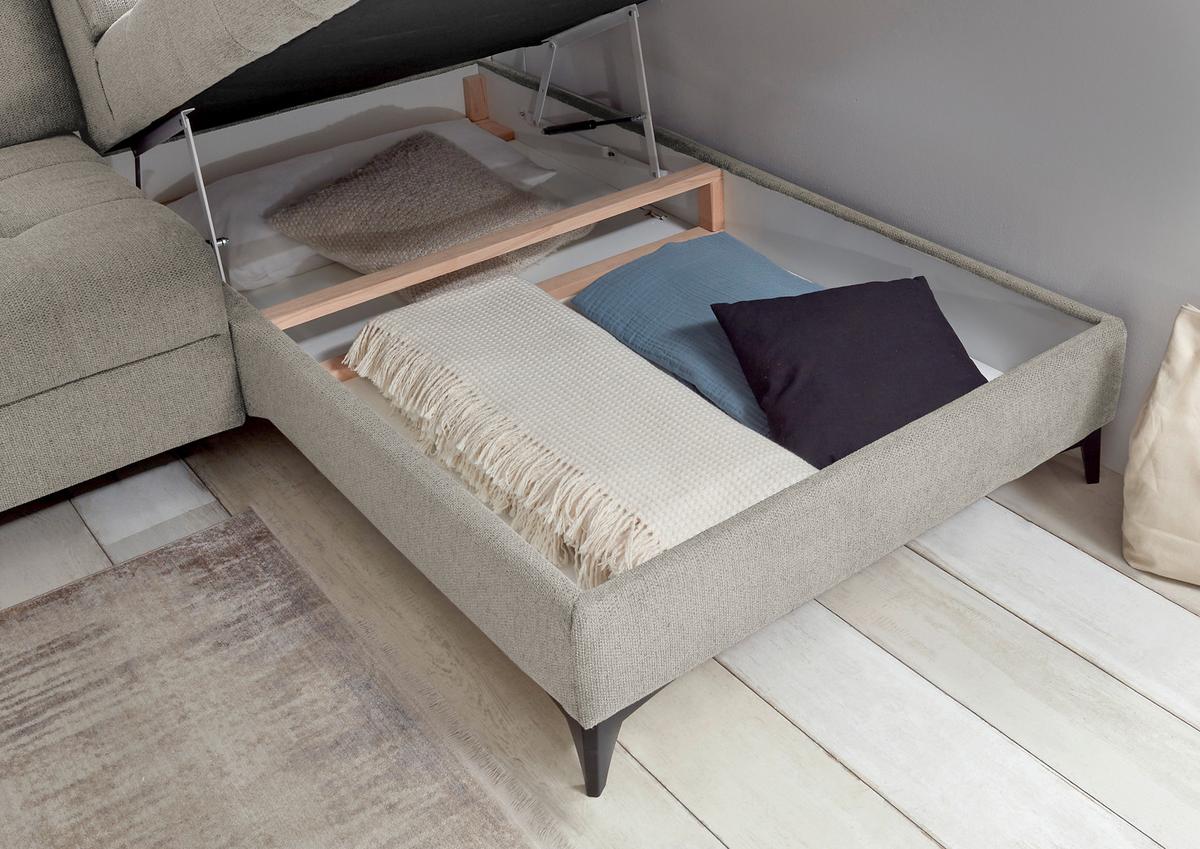 Ecksofa Rockdale Grau S: 282x200 Cm - Schwarz/Grau, KONVENTIONELL, Textil (282/200cm) - MID.YOU