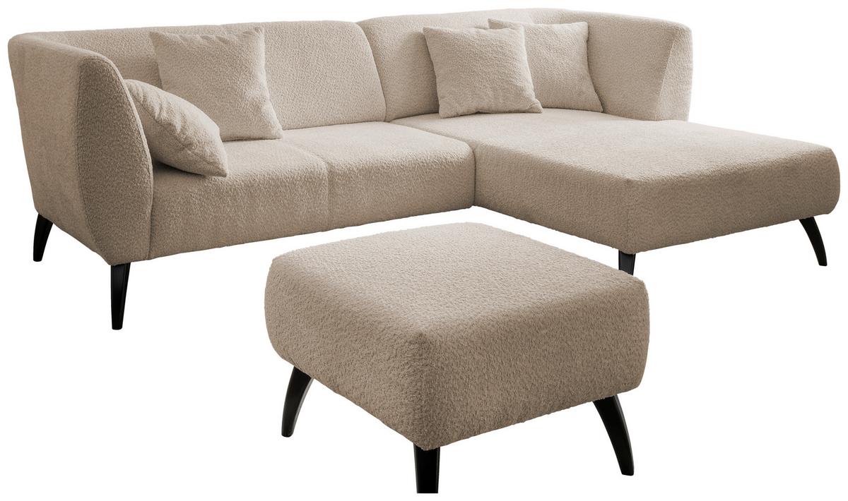 Ecksofa Colori Beige S: 264/160 Cm - Beige/Schwarz, MODERN, Holz/Textil (264/160cm) - MID.YOU