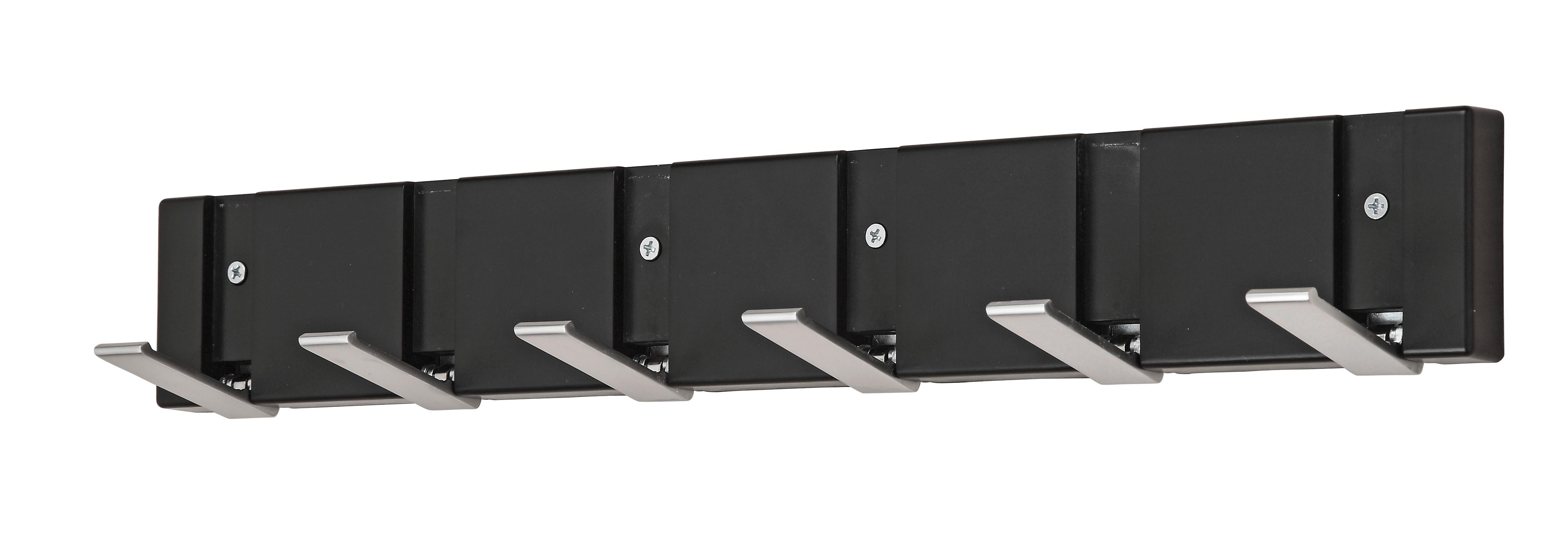 Hakenleiste Andrea B: 48,4 cm Mit 6 Haken - Zinkfarben/Schwarz, MODERN (48,4/7,2/2cm)