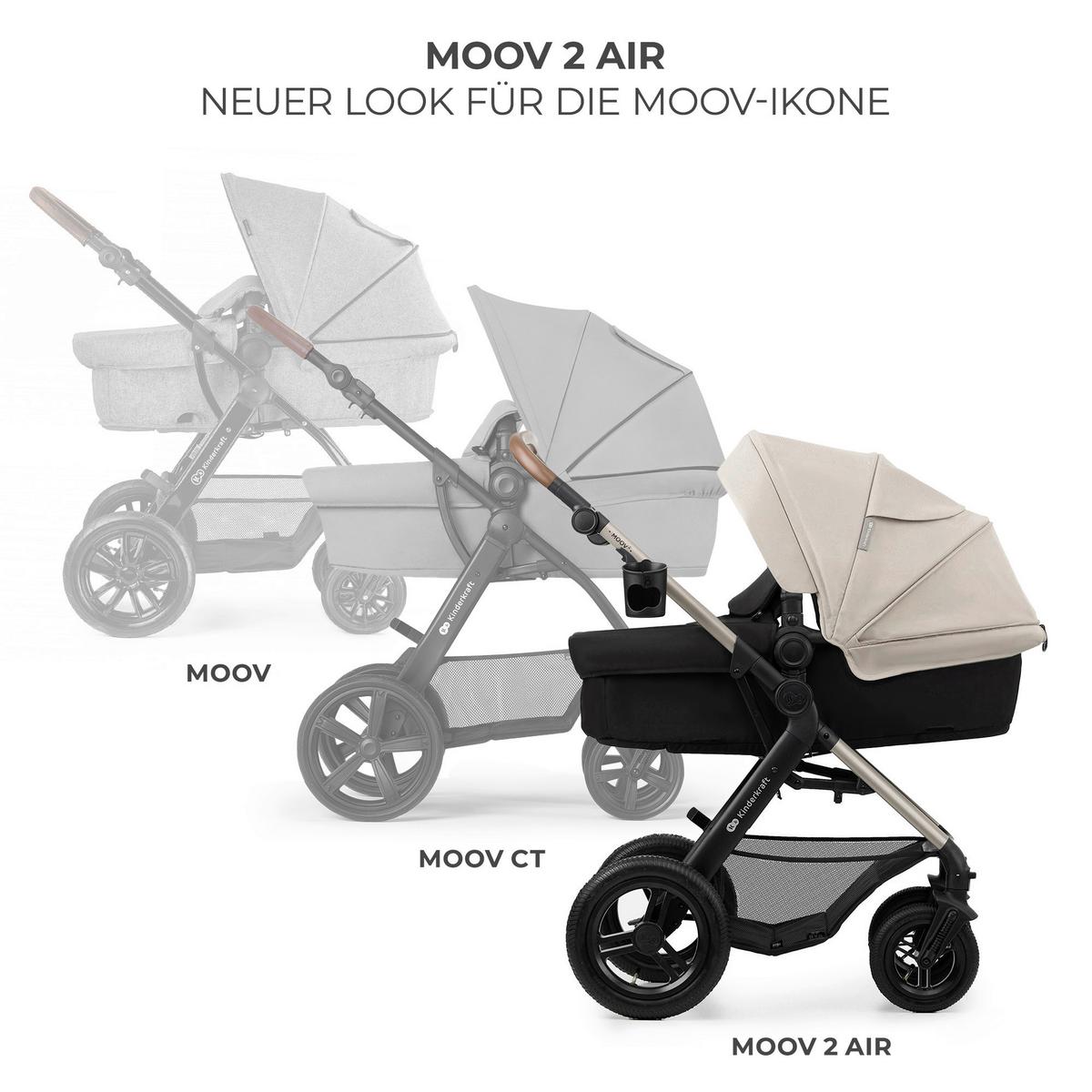 Kinderwagenset schwarz/grau 7 tlg. - Greige/Goldfarben, Basics, Textil/Metall (86,5/86,5/106cm) - Kinderkraft