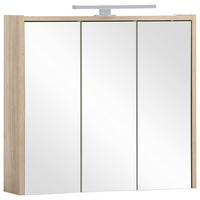 SPIEGELSCHRANK Eiche Dekor B: 65cm - Eichefarben/Weiß, MODERN, Glas/Holzwerkstoff (65/62,7/16cm) - MID.YOU