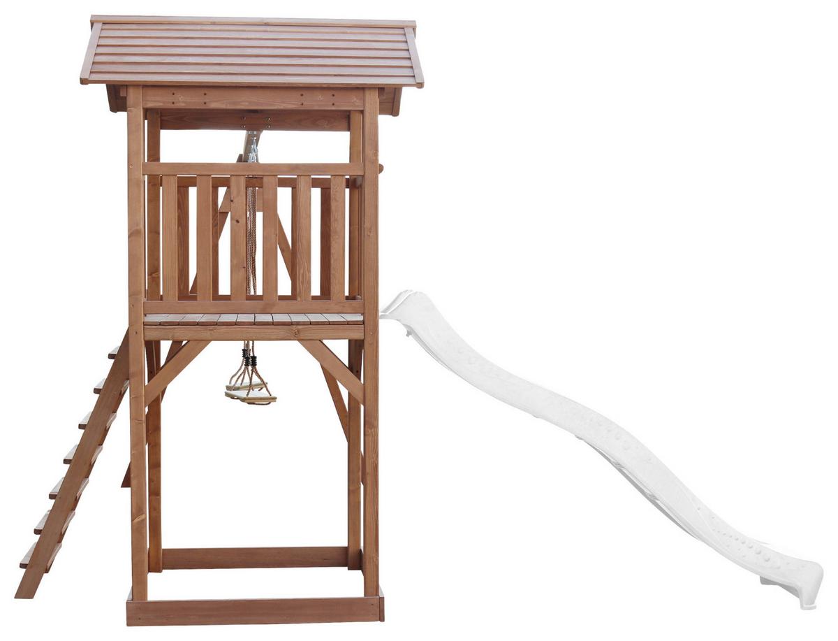 Spielturm A025.122.90 - Braun/Weiß, KONVENTIONELL, Holz/Kunststoff (356,6/241,9/349cm) - Ambia Garden