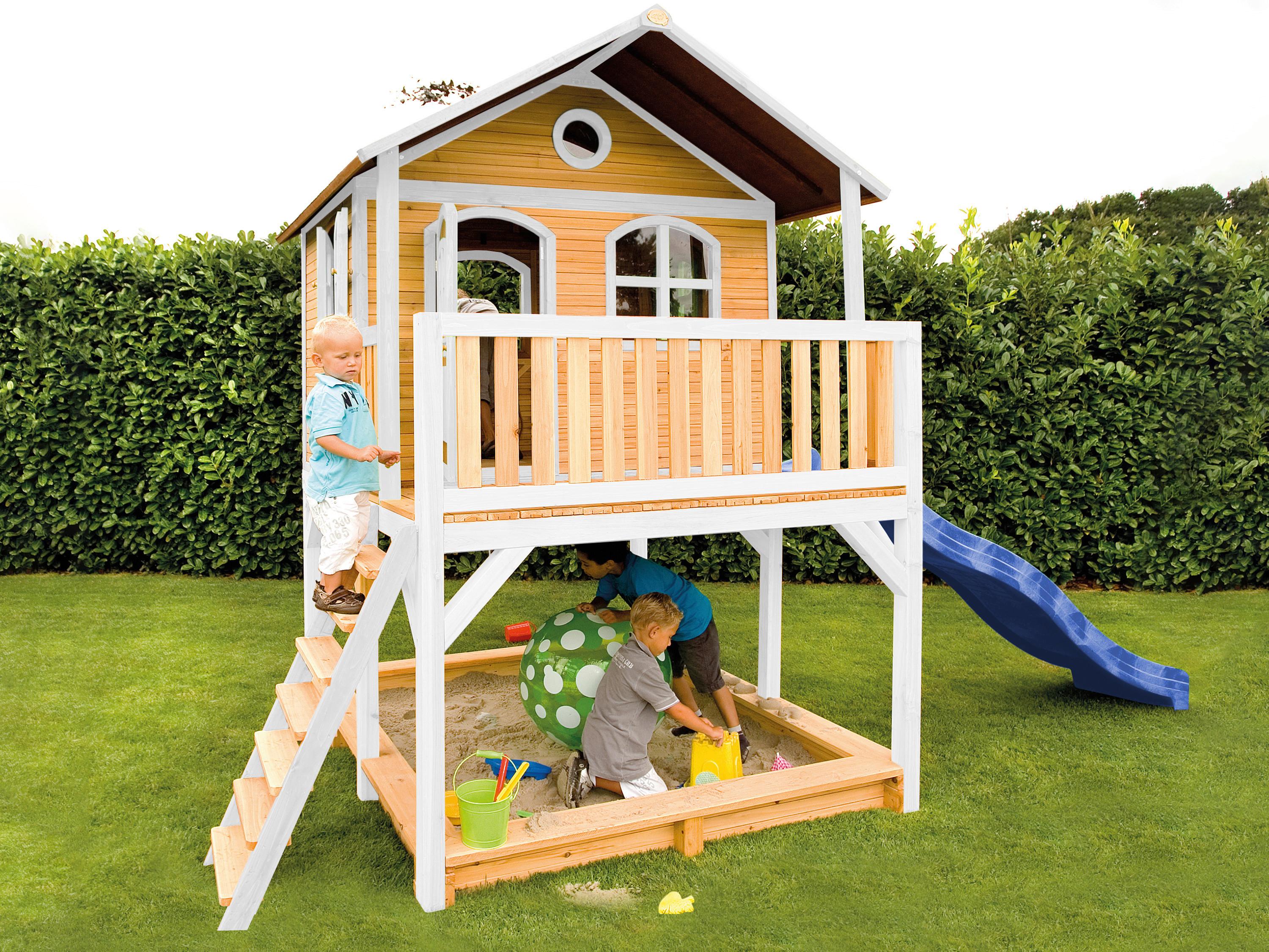 Spielhaus A030.042.31 - Blau/Braun, KONVENTIONELL, Holz (432/293/212cm) - Ambia Garden