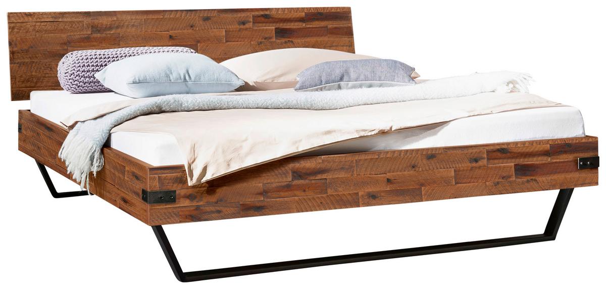 Bett Ezzo Anthrazit Braun 140x200 Cm - Anthrazit/Braun, MODERN, Holz (140/200cm) - Hasena
