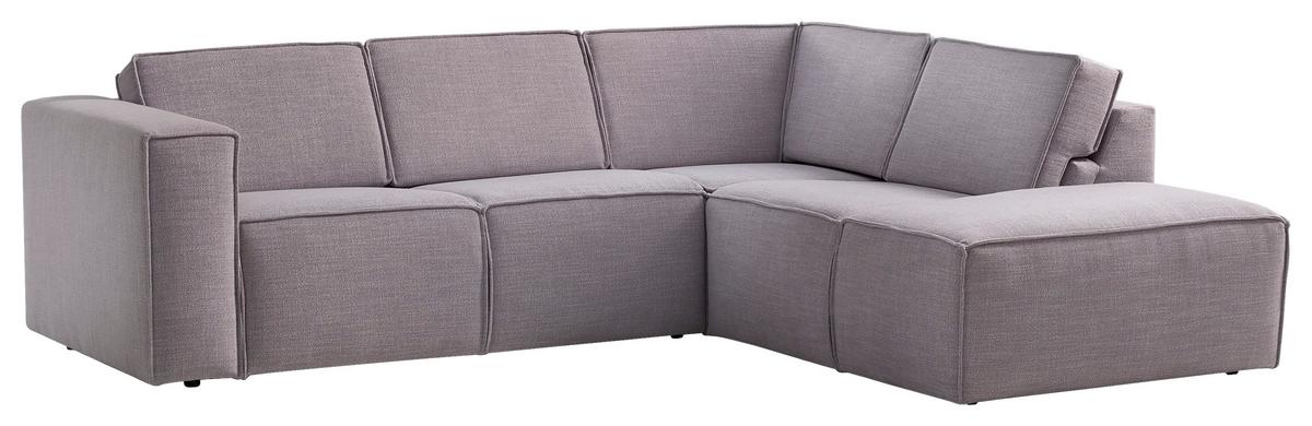 Ecksofa Dice Grau 275x220 Cm - Schwarz/Grau, MODERN, Textil (275/220cm) - Trendmanufaktur