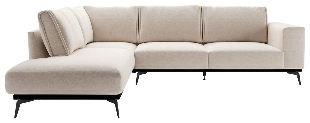 Sedacia súprava ISOLDE, ľavá, krémová - čierna/krémová, Design, kov/drevo (200/293cm) - MID.YOU