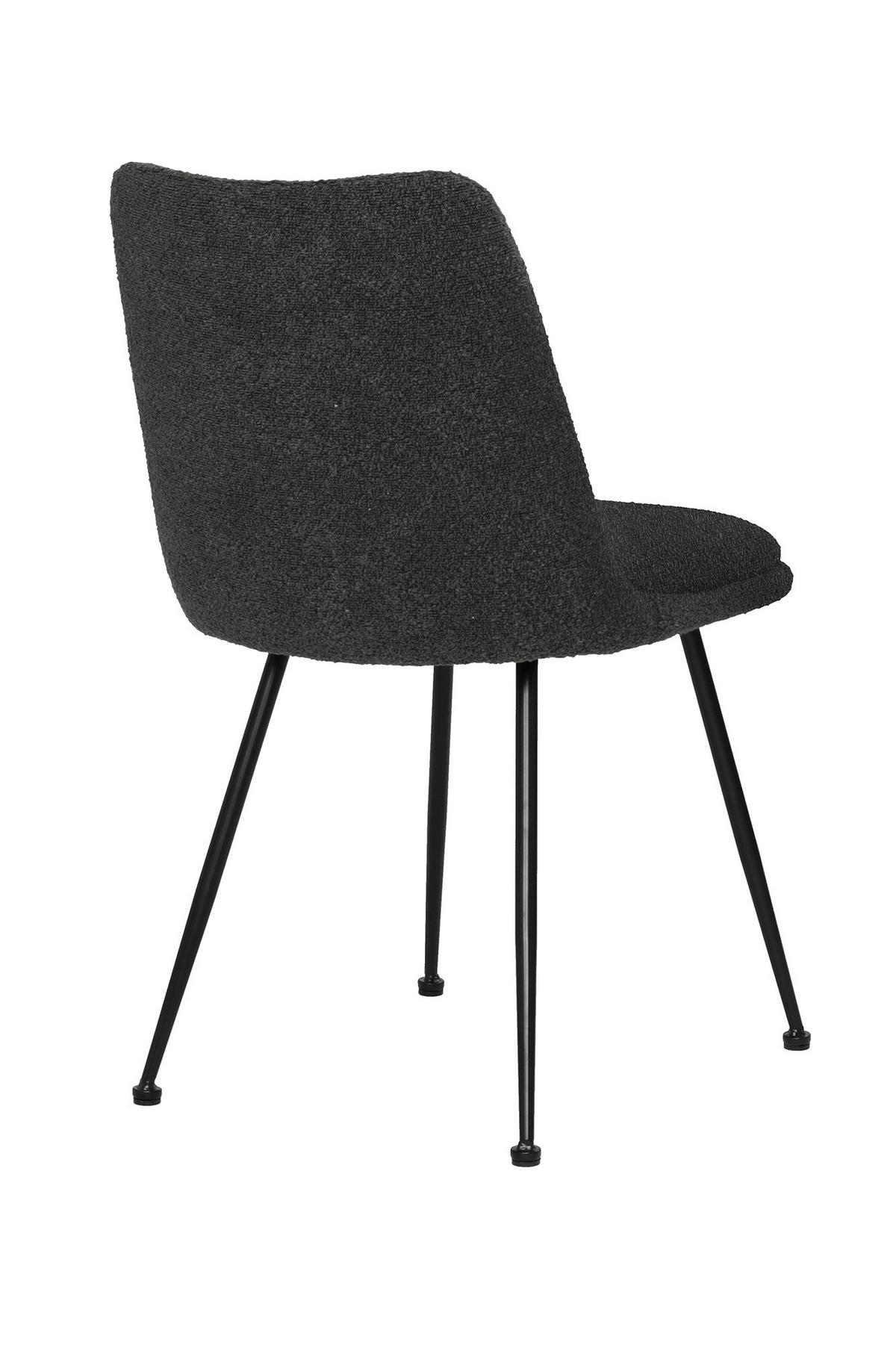 STUHL-SET Schwarz 2-teilig - Schwarz, MODERN, Textil/Metall (58,5/83/46cm) - MID.YOU