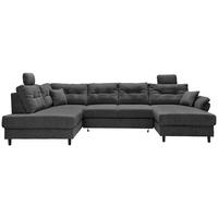 Wohnlandschaft Brizzini Anthrazit U: 206x338x176 cm - Anthrazit/Schwarz, MODERN, Textil (206/338/176cm) - Livetastic