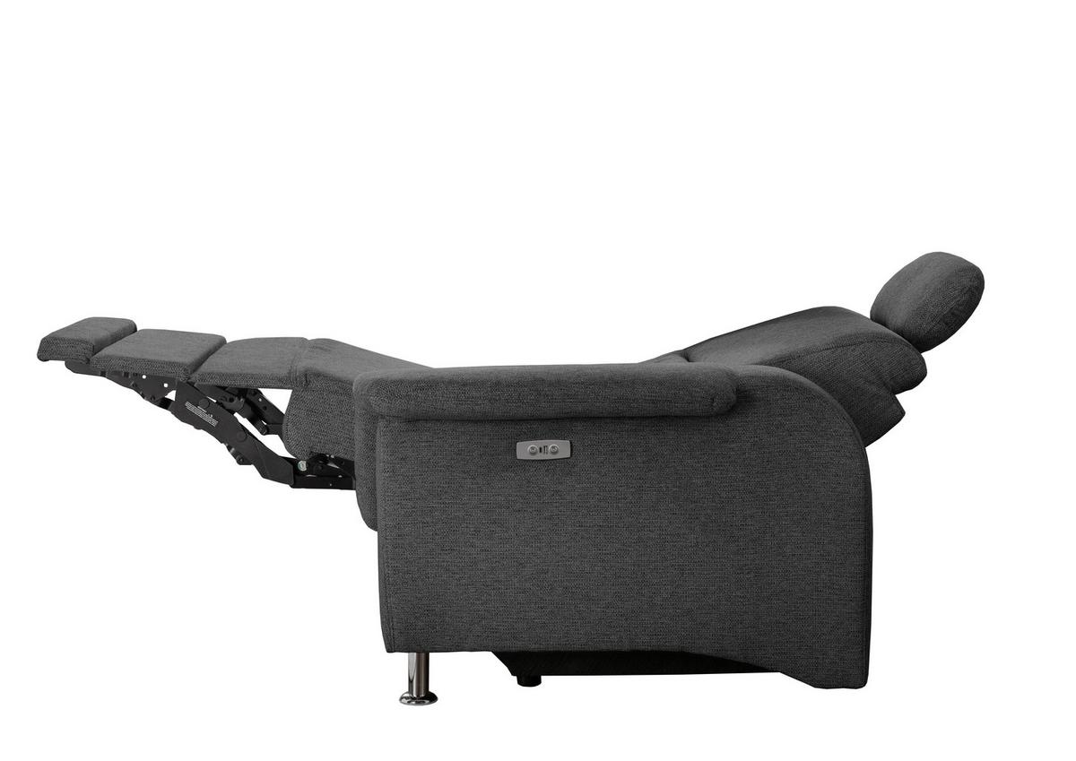 Ecksofa Mit Stauraum Parole Anthrazit Chenille - Chromfarben/Anthrazit, KONVENTIONELL, Textil (184/231cm) - Livetastic
