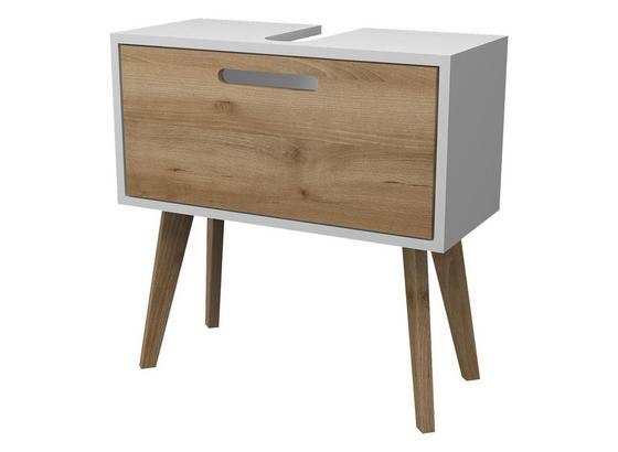Waschtischunterschrank Malmö 60 cm Weiß/buche Dekor - Buchefarben/Weiß, Basics, Holzwerkstoff (60/62/35cm) Waschtischunterschrank Malmö 60 cm Weiß/buche Dekor - Buchefarben/Weiß, Basics, Holzwerkstoff (60/62/35cm)