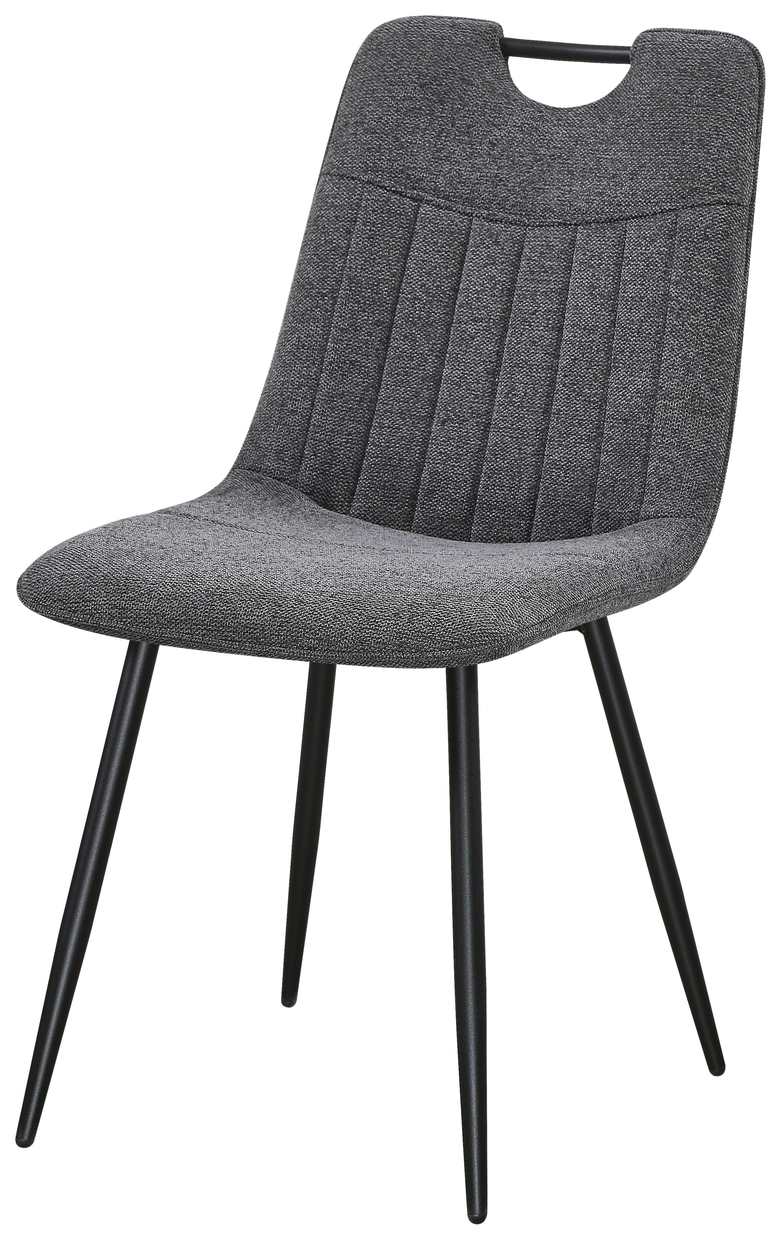 Vierfußstuhl Nils Giga-S - Schwarz/Grau, MODERN, Textil/Metall (45/86/60cm)