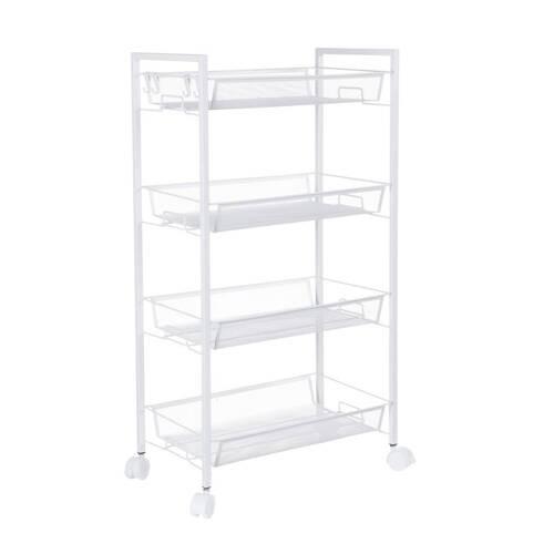 UNIVERZÁLNY VOZÍK SILVIA 2 - biela, Modern, kov/plast (44/84/26cm)