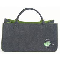 Handtasche Elke - Dunkelgrau/Grasgrün, KONVENTIONELL, Textil (52/25/25cm) - Luca Bessoni