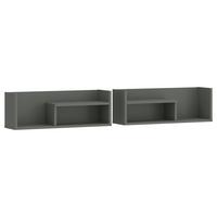 Falipolc Shirley - antracit/szürke, Design, faalapú anyag (140/24/22cm)