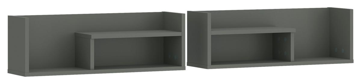 Falipolc Shirley - antracit/szürke, Design, faalapú anyag (140/24/22cm)